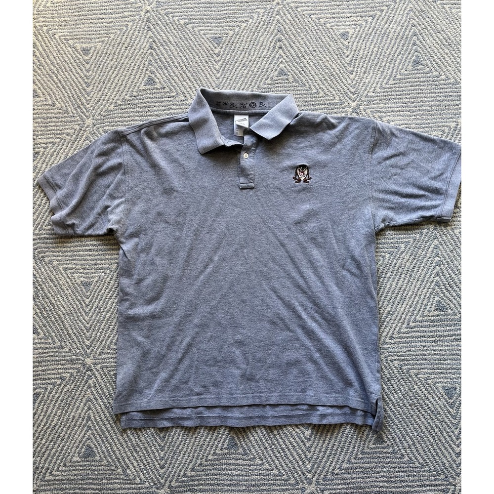 Warner Bros‎ Studio Store Vintage Polo Shirt - Taz - Grey - XL